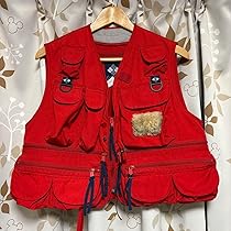 BUGLE BOY ヴィンテージ メンズ フィッシングベスト L レッド　赤 BUGLE BOY ヴィンテージ メンズ フィッシングベスト L レッド 赤